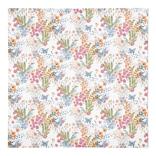 Butterfly Bird Floral Cotton Twill Napkin